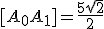 [A_0A_1]=\frac{5\sqrt{2}}{2}